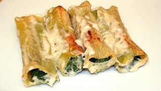 CANNELLONI PASTA WITH SPINACH AND RICOTTA CHEESE [upl. by Hayott62]