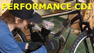 80cc 2Stroke Motorized Bike Build EP12  Performance CDI [upl. by Aneeled792]