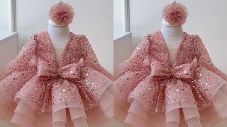 How to cut and stitch a layered crinoline ball gown with illusion necklinecutting and stitching [upl. by Konstanze]