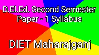 DElEd Second Semester Paper 1 Syllabus teaching syllabus education [upl. by Atina]