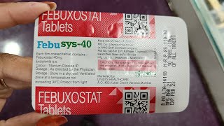 Febusys40 tablet  Febuxostate  use dose work side effect parcautions पूरी जानकारी हिंदी में 👍 [upl. by Elleraj]