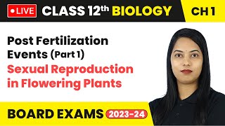 Post Fertilization Events Part 1  Class 12 Biology Chapter 1  LIVE [upl. by Anwahs400]