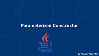 Parameterized Constructor in Java  Static vs Instance Variables in Java [upl. by Eiznik525]