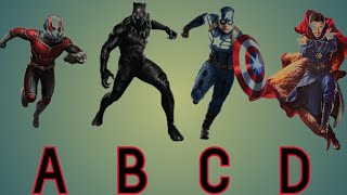 Marvel Cinematic Universe superhero AVENGERS character names in alphabetical order [upl. by Kciregor]