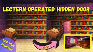 Hide Your Diamonds with Minecraft Lectern Operated Hidden Door  Tutorial [upl. by Enyleve]