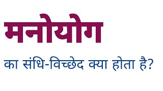 मनोयोग का संधि विच्छेद क्या होता है  ‌manoyog ka sandhi vichchhed kya hota hai [upl. by Ballard]