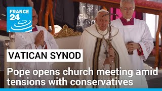 Vatican synod of bishops Pope opens church meeting amid tensions with conservatives • FRANCE 24 [upl. by Lenej]