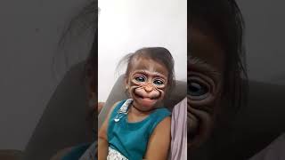 Monkey girl 🐒 viralvideo shortvideos Monkey khushbujha539 [upl. by Lasser677]