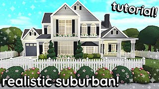 Realistic Suburban Bloxburg House Build 2 Story Exterior Tutorial [upl. by Allare308]