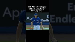 MLB Pitcher Gets Angry At His Teammate For Throwing Error sports baseball mlb foryou [upl. by Aratak]