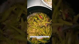 Todays Morning RecipeFried RiceBean CurryFish CurryGherkin and Lettuce Salad😋 [upl. by Moor]