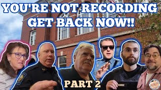 TOWNHALL CONSTABLE GOES HANDS ON AGAIN GETS CHECKED BY BROOKFIELD MA PD PART 2 FIRST AMENDMENT [upl. by Chouest3]