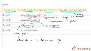 In which of the following the angiosperms resemble the Gymnosperms [upl. by Nahtanaj]