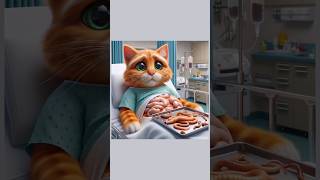 Worms in Stomach The Story of the Sick Cat 😢 cat kitten catshorts aicat cutecat [upl. by Aeslehs]