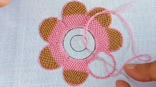 Hand Embroidery Amazing Flower Designs Easy Trellis With Chain Stitch Flower Tutorial Sewing Hacks [upl. by Terrell699]