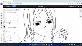 Drawing Anime Girl Using Math Formula on Cartesian Plane run by desmos graphing software animegirl [upl. by Clerc]