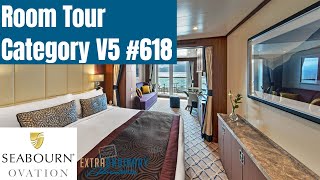 Seabourn Ovation Room Tour  Veranda Suite Category V5 618 [upl. by Ocnarfnaig153]