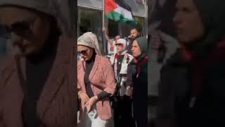 A massive proPalestine march is taking place in the Swedish city of Uppsala [upl. by Dacey]