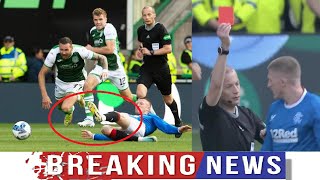 Rangers John Lundstram RED CARD for wild tackle in 2 2 draw vs Hibernian [upl. by Ebsen951]