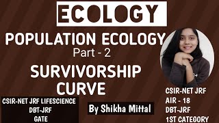 SURVIVORSHIP CURVE  POPULATION ECOLOGY CSIRNET JRF LIFESCIENCE [upl. by Swiercz]