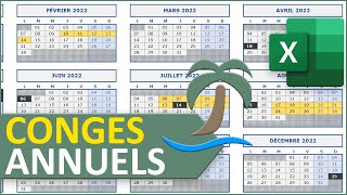 Calendrier Excel des congés annuels des salariés [upl. by Gazo641]