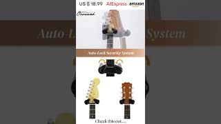 Guitar Wall Mount with Auto Lock  Perfect for Acoustic Electric amp Bass 🎸🖤 shorts trendingshorts [upl. by Oler]