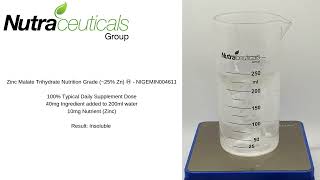 Zinc Malate Trihydrate Nutrition Grade 25 Zn Ⓗ Solubility Test [upl. by Caron]