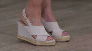 H by Halston Slingback Crossover Espadrille Wedges  Stella on QVC [upl. by Aiyt966]