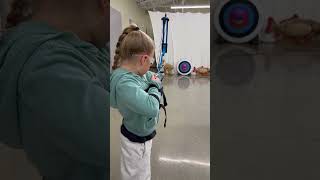 Finley at Archery Class tonight She did great archery [upl. by Earahc]