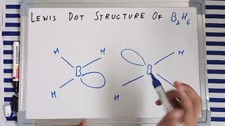 Lewis dot structure of B2H6  Diborane structure  B2H6 banana bond  Inorganic chemistry [upl. by Purvis563]