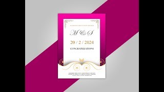 How to design wedding invitation card design  Magic photoshop [upl. by Burty]