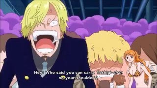 Zoro carrying Tashigi gets Sanji pissed off [upl. by Huesman]