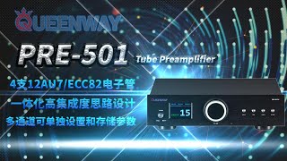 Queenway PRE501TU 12AU7ECC824 Large Dynmic Stronger Power Driving Giving Out Tube Preamplifier [upl. by Elokkin596]