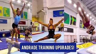 Rebeca Andrade 🔥🇧🇷 training an UPGRADED Beam Dismount  Brazilian Training Camp 2024 [upl. by Anilasor232]