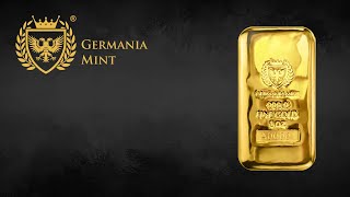 GERMANIA MINT 1 OZ GOLD CAST BAR [upl. by Annalla767]