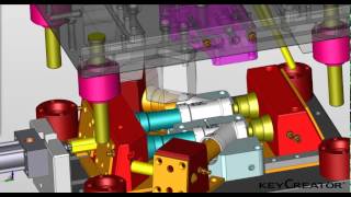 Animation of an Injection Mold design using KeyCreator Direct CAD [upl. by Atikal]