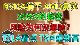 美股 NVDA躺平，AMD复苏！SOXX的秘密，风险为何没解除？TSLA收于52周高点！TSM下跌趋势结束！ [upl. by Skip255]