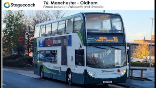 Stagecoach Manchester 76 between Failsworth and Limeside [upl. by Otho]