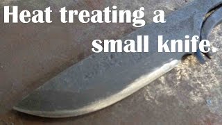 Blacksmith Making a small knife part 2 Heat treatment [upl. by Nesyaj]