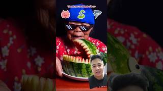 Bà Ngoại Mukbang Bé Na watermelon food funny mukbang fruit comedy eating mukbanging [upl. by Deonne]