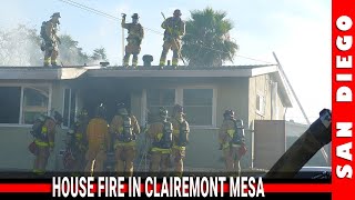 House Fire in Clairemont Mesa  Clairemont Mesa  20240804 4K [upl. by Yrnehnhoj]