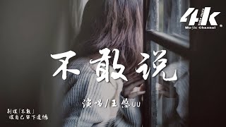 王悠uu  不敢說『不敢說我愛你 不敢說想你，練習把情緒埋在心底。』【高音質動態歌詞Lyrics】♫ [upl. by Annaira]