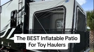 Inflatable Patio For Toy Haulers MORryde PatioEX On Our Dutchmen Voltage Triton 4271 [upl. by Mialliw]