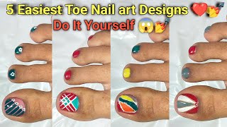 5 Easiest Toe Nail art Designs😍💅Do It Yourself   Nail art at Home 🏡  Toe Nail art Designs 2024 [upl. by Elana]