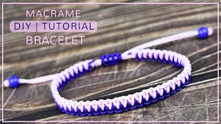 Larks Head Knot Variation Bracelet  Easy Macrame Bracelet Tutorial Step by Step A095 [upl. by Anyel]