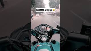 Insurance cover hai 😂 Viral video 📸 pulsar Ns 🚀 comedy mirchmurga podcast bikeblogger rider [upl. by Amarette]