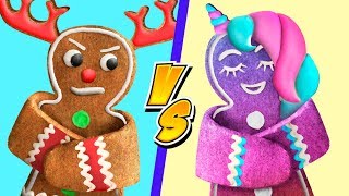 9 IDEAS PARA DULCES Y GOLOSINAS DE NAVIDAD  DESAFÍO DE DULCES DE UNICORNIO vs DULCES DE RENO [upl. by Letnohc]