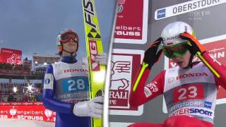 Tom Hilde 28 vs Klemens Murańka 23  Oberstdorf 291213  SKI JUMPING WORDL CUP 1314 [upl. by Wilda496]