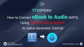 Convert EPUB ODF ODS AZW Ebooks to MP3  Audiobooks  with OpenAI TexttoSpeech [upl. by Benedicta]