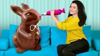 GIGANTE CONIGLIO DI CIOCCOLATO  8 DIY DOLCI DI PASQUA FAIDATE [upl. by Aehta]